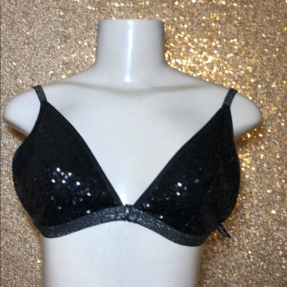 SALE❤️VICTORIA SECRET SEQUIN SEXY BRA NWT LG - Picture 2 of 5